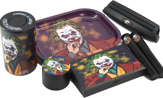 Joker Metal Herb Grinder Rolling Tray Set