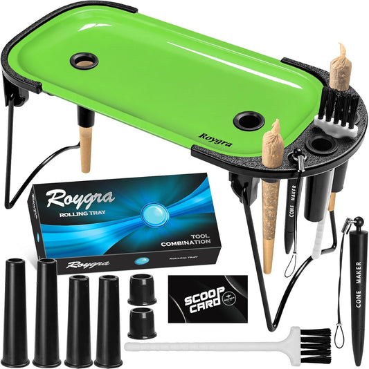 Foldable Rolling Tray Set with Cone Loader