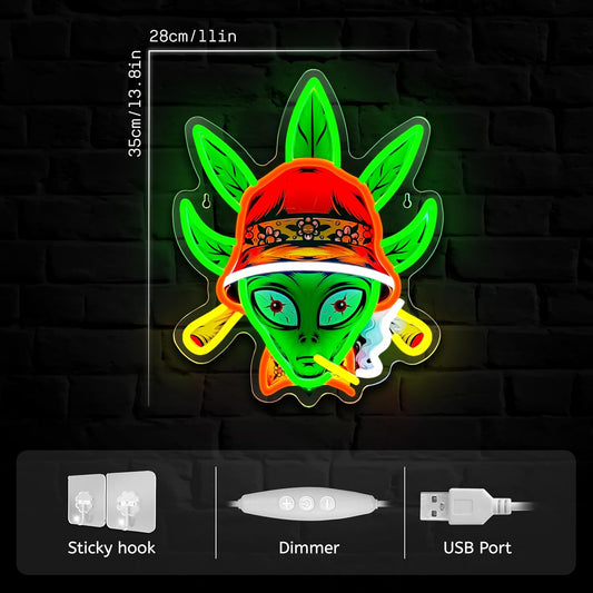 Green Alien Neon Sign Alien