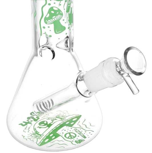 420 UFO Visitor Beaker Glass Water Pipe