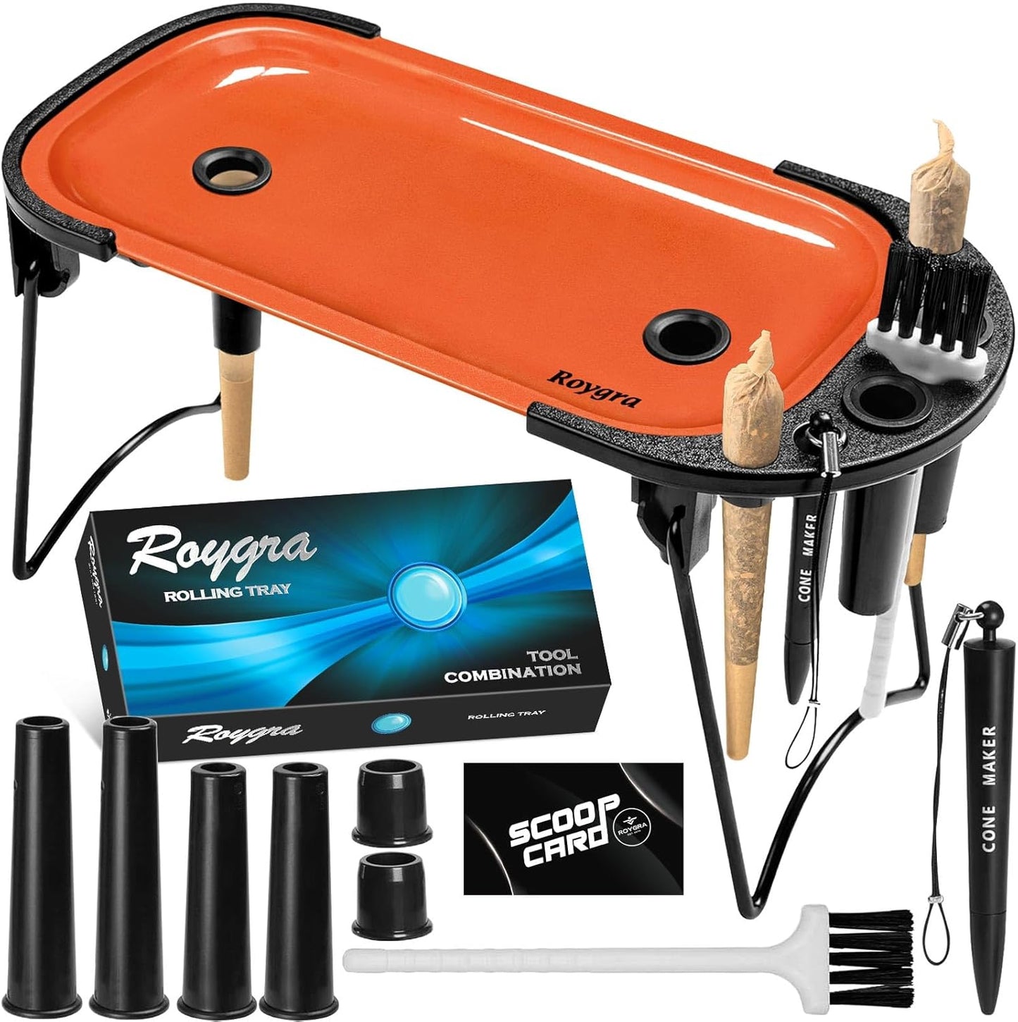 Foldable Rolling Tray Set with Cone Loader