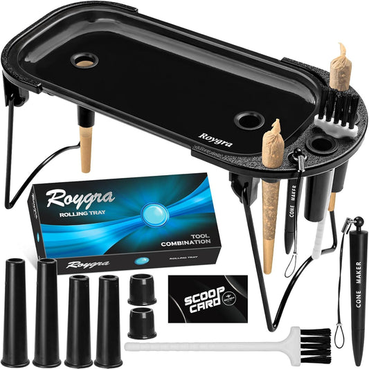 Foldable Rolling Tray Set with Cone Loader