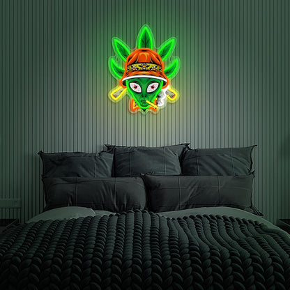 Green Alien Neon Sign Alien