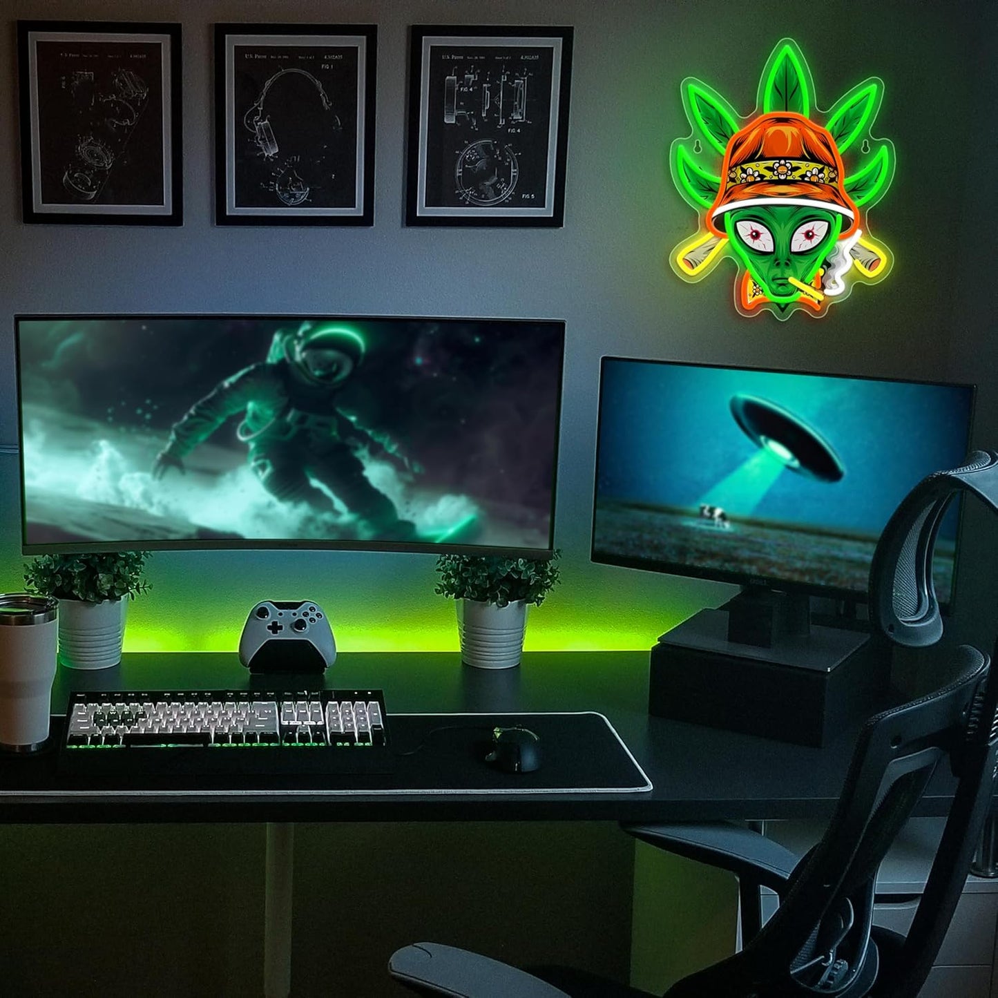 Green Alien Neon Sign Alien