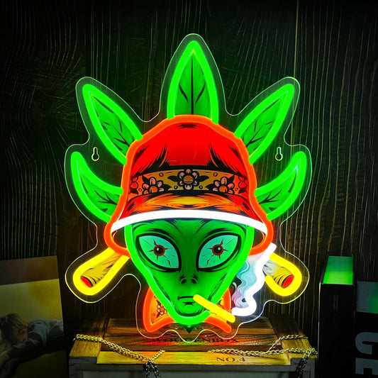 Green Alien Neon Sign Alien